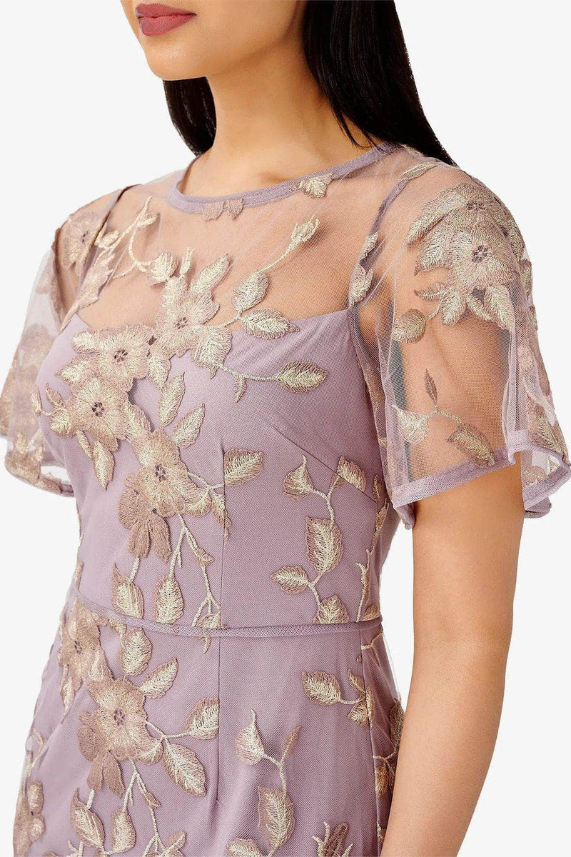 adrianna papell floral embroidered illusion dress bestow.in