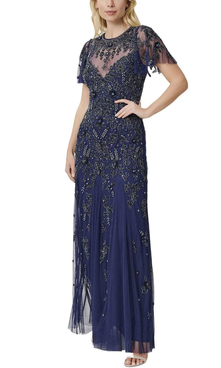 Aidan Mattox MD1E207347 Beaded Illusion Neckline Embellished