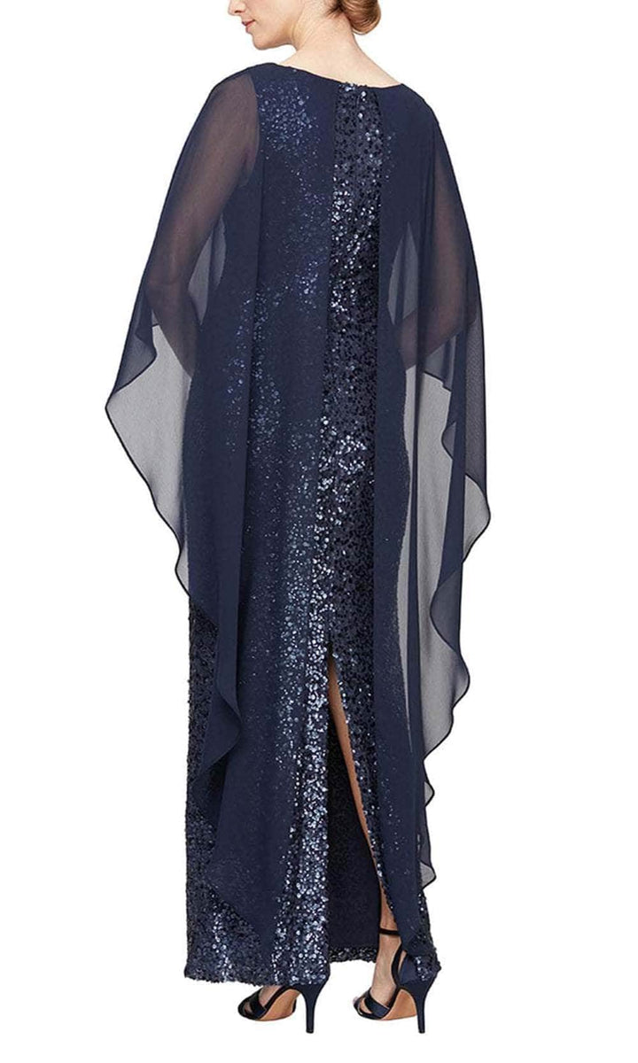 Alex Evenings 8196897 Embellished Gown with Sheer Overlay