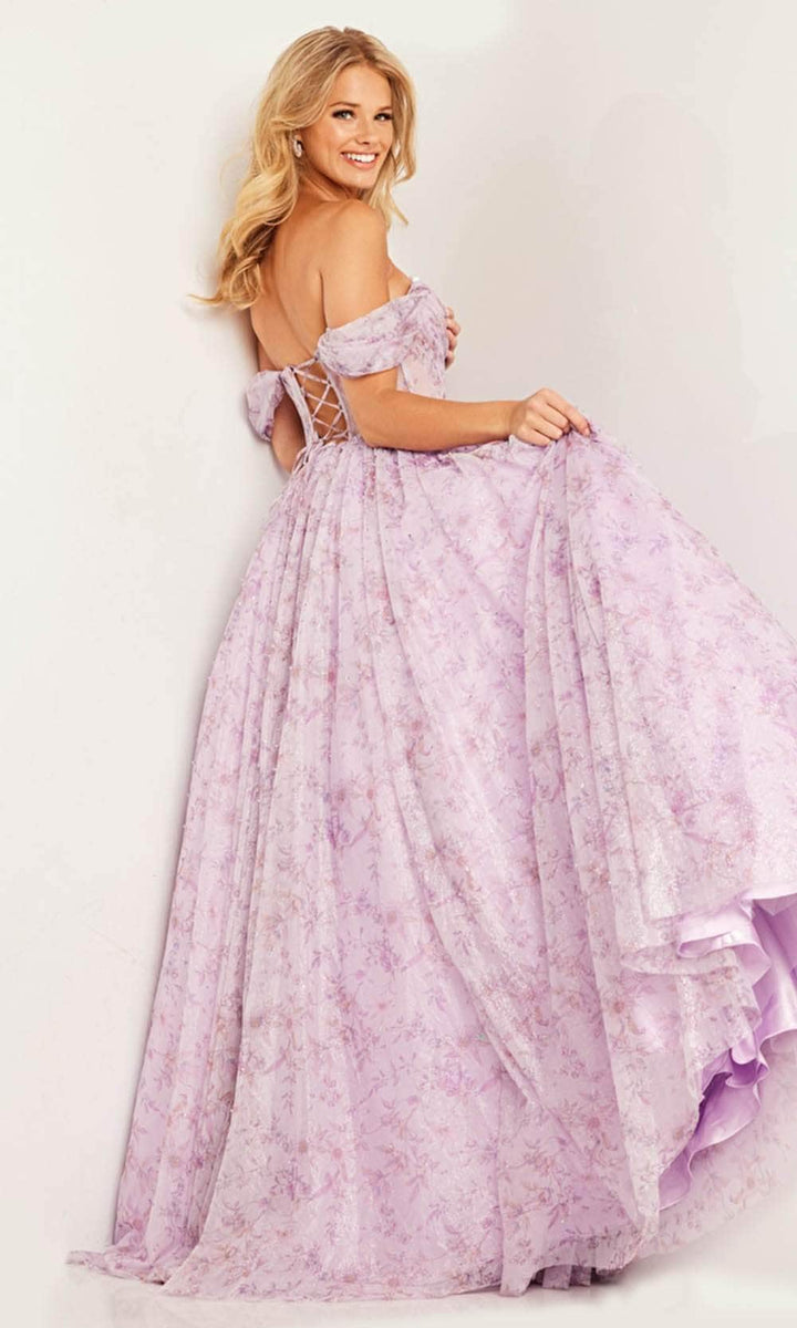 Jvn By Jovani Jvn36581 Floral Off Shoulder Ballgown Couture Candy 7143