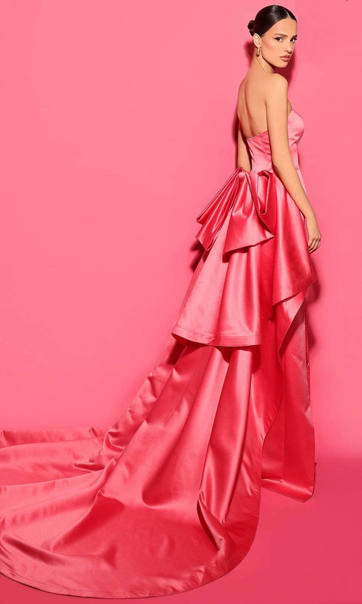 Tarik Ediz 53192 Sweetheart Tiered Overskirt Evening Gown Couture Candy