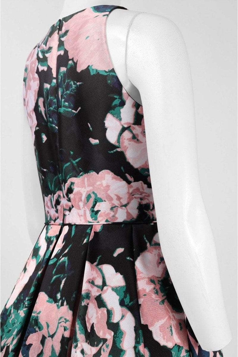 Adrianna Papell 41911890 Floral Mikado Fit and Flare Cocktail