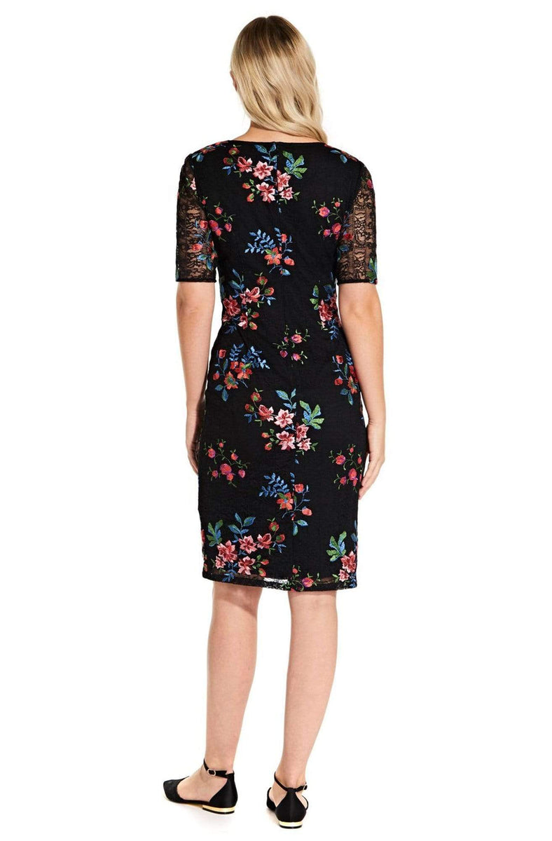 Adrianna Papell Multi-floral factory Dress Black 570271543 Size 10