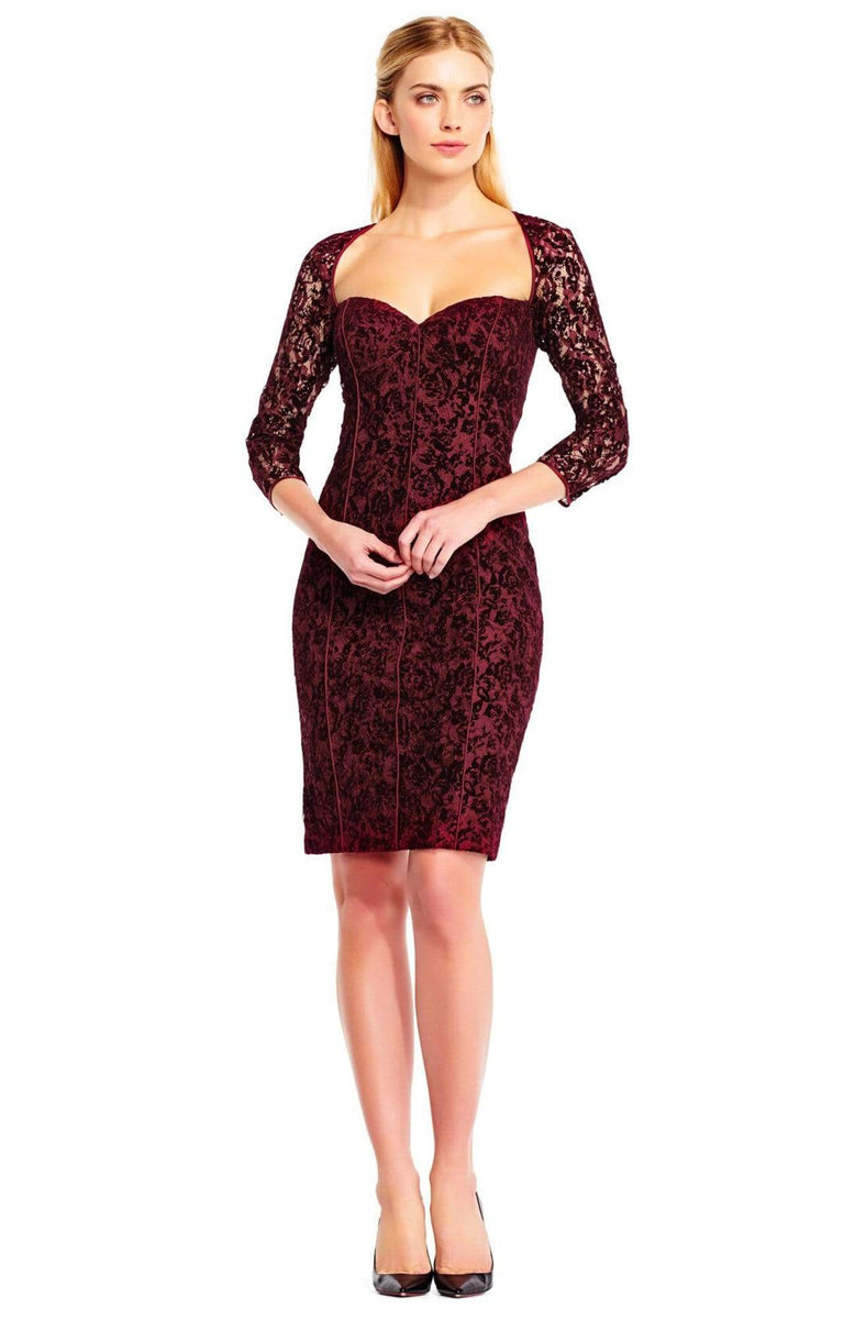 Aidan Mattox MD1E201458 Fully Lace Sweetheart Sheath Dress