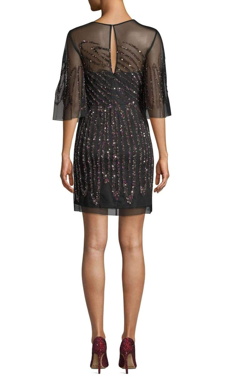 Aidan Mattox MD1E203114 Illusion Flutter Sleeve Cocktail Dress