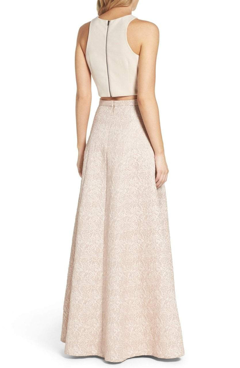 Aidan Mattox MN1E200740 Textured Jacquard A Line Gown Couture