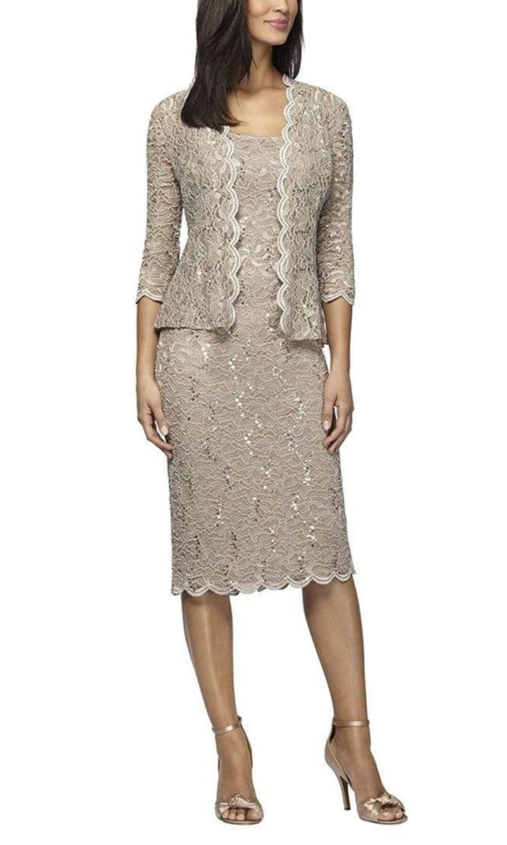 Alex Evenings 212264 Two Piece Scallop Lace Jacket Dress