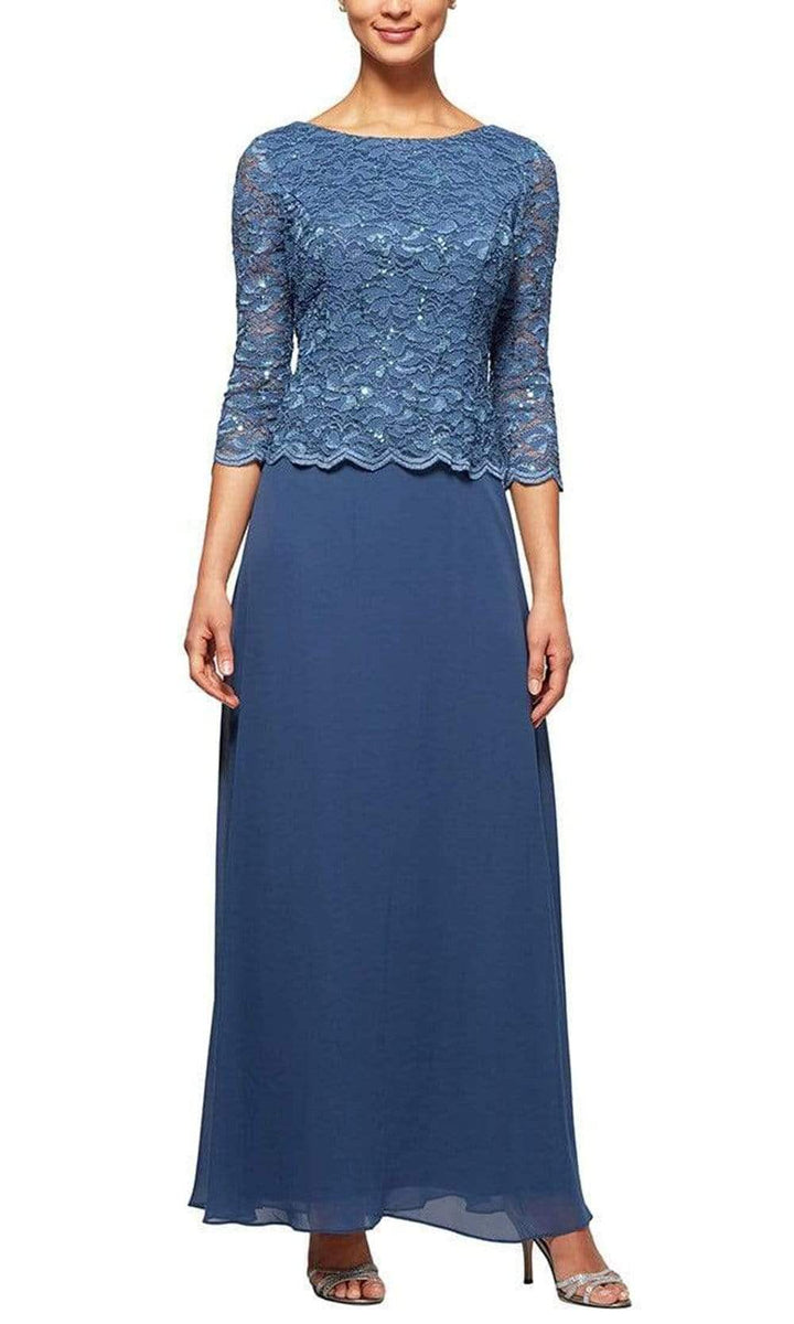 Alex Evenings 212655 Sequined Lace Bateau Neck Sheath Dress