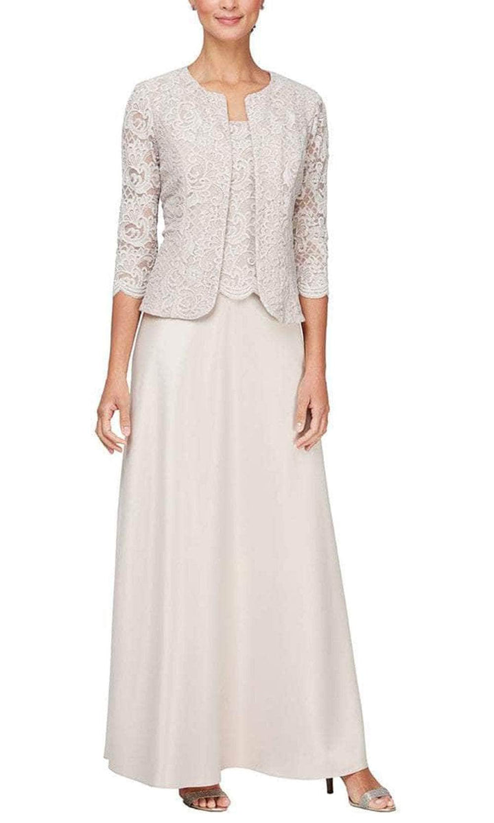 Alex Evenings - 82122326 Lace Bodice with Jacket A-Line Dress