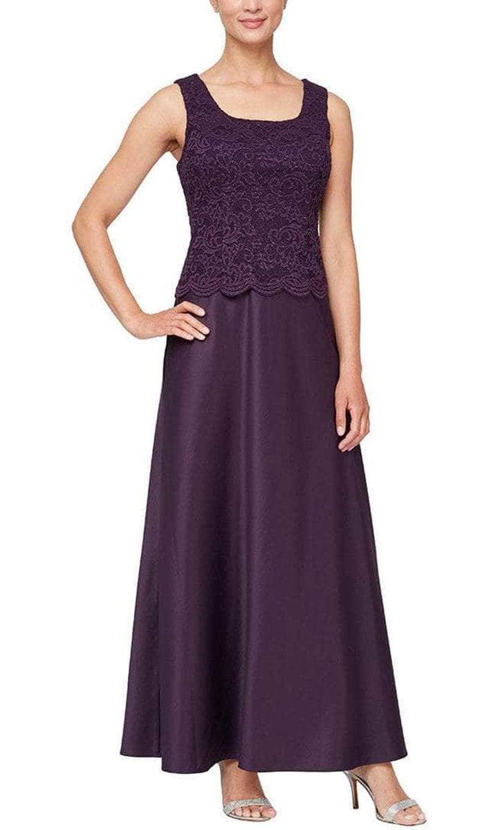 Alex Evenings 82122326 Lace Bodice with Jacket A Line Dress