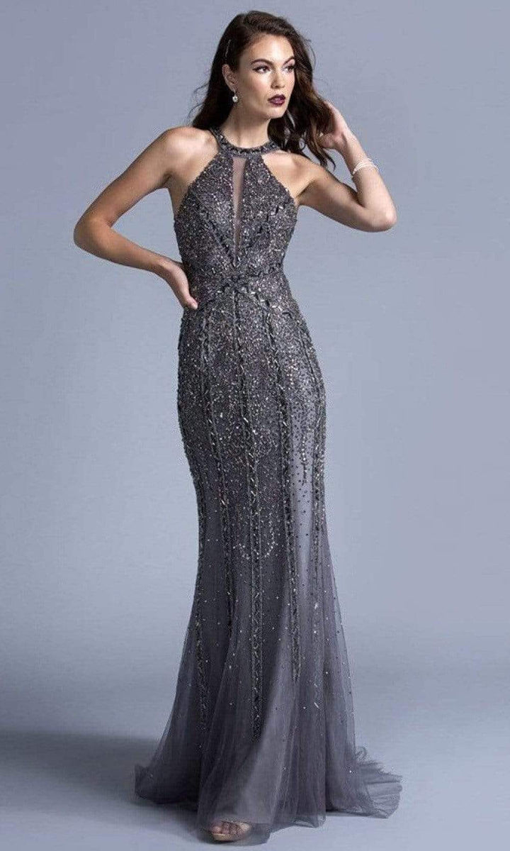 Aspeed Design - L2024 Halter Sheath Evening Dress