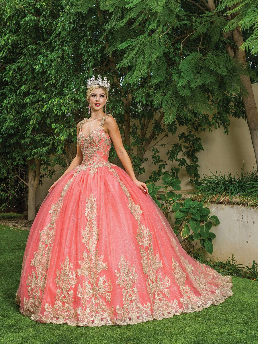 coral quinceanera dresses neon