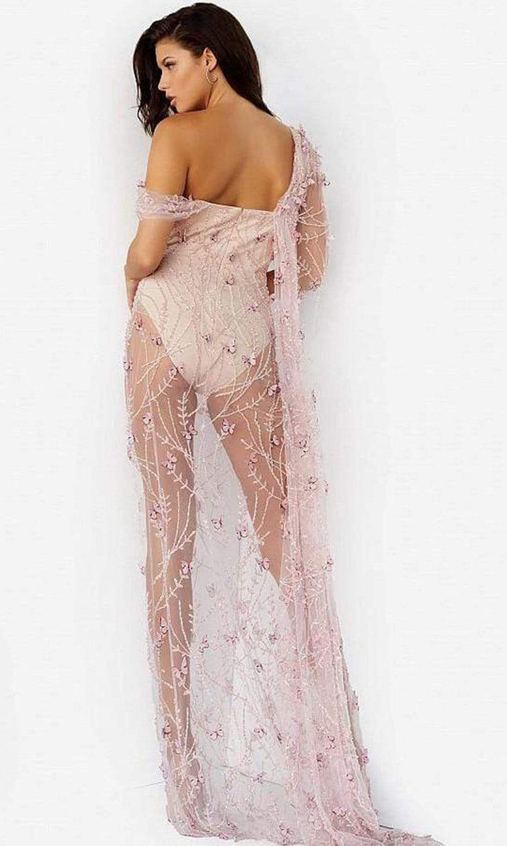 Jovani 06513 Butterfly Sheer Slit Dress Couture Candy