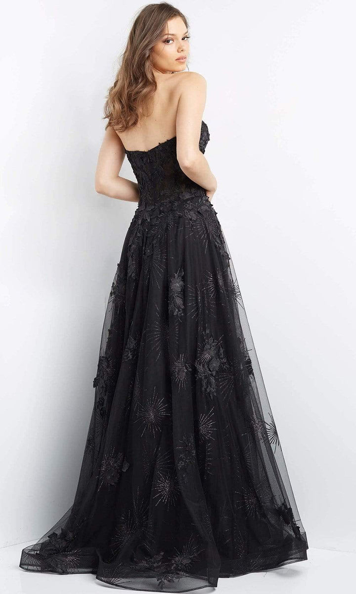 Jovani black 2025 strapless dress