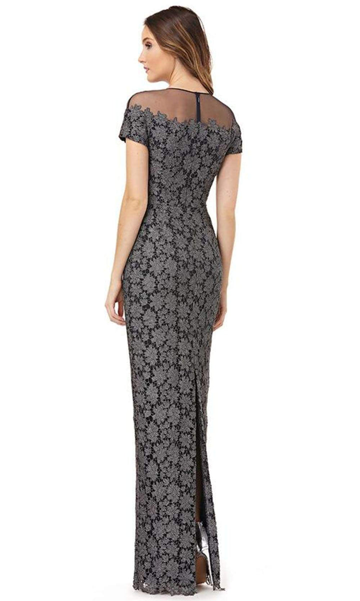 JS Collections - 866683 Floral Lace Illusion Jewel Sheath Dress