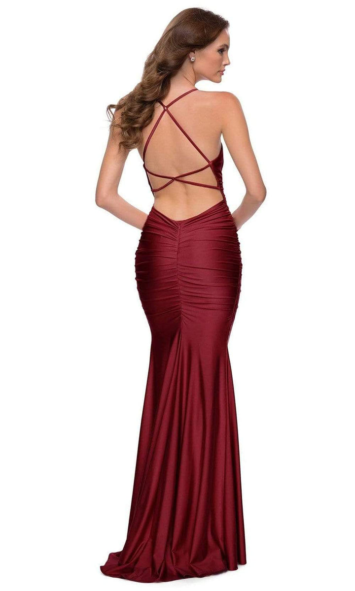 La Femme - 29873 Open Back Jersey Modest Prom Gown – Couture Candy