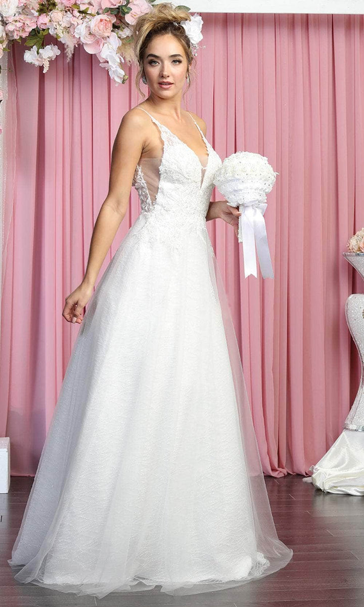 May Queen Bridal Rq7886 Thin Strap Embroidered Tulle Gown Couture Candy