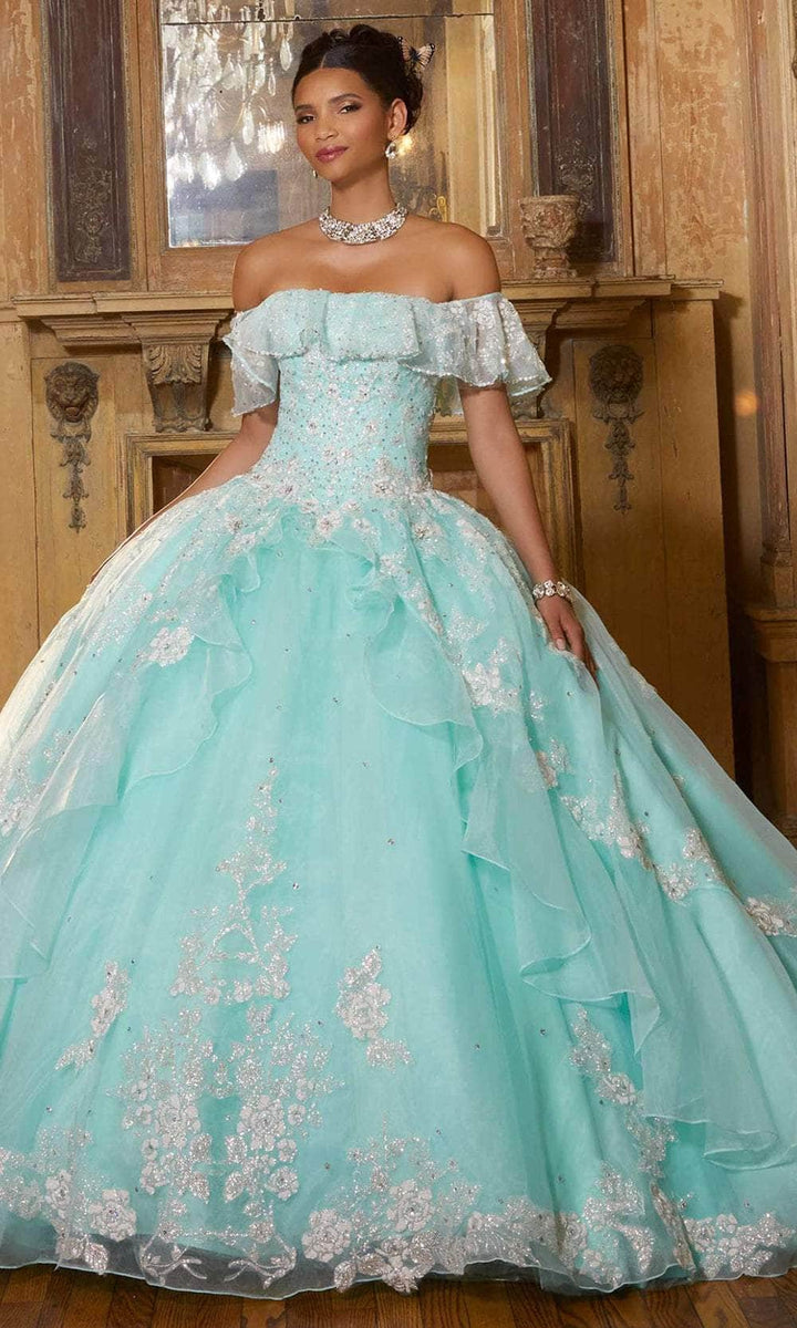 Blue quinceanera outlet dresses with sleeves