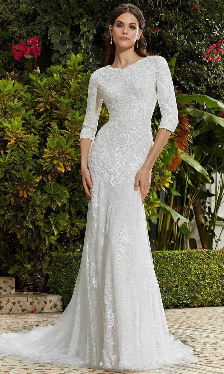 Mori Lee Bridal 30128 - Bateau Neck Mermaid Wedding Dress