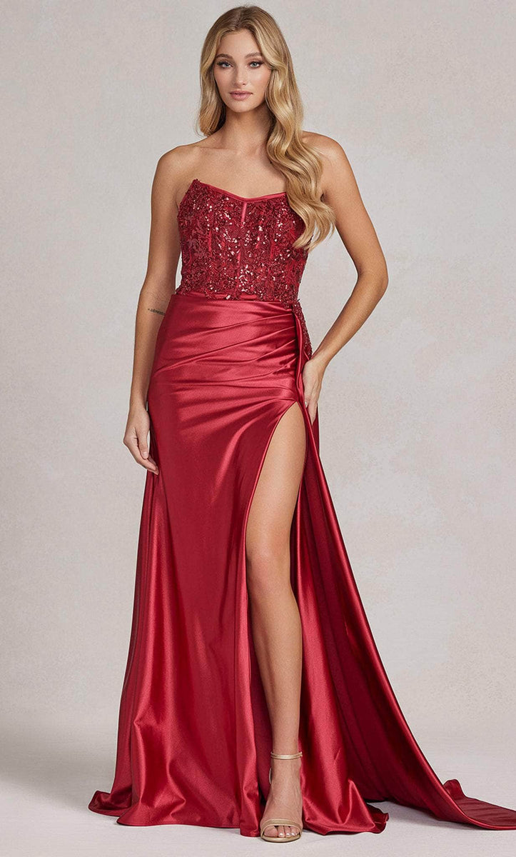 Nox Anabel Y1473 - Ruched Detailed Asymmetrical Neck Prom Gown – Couture  Candy