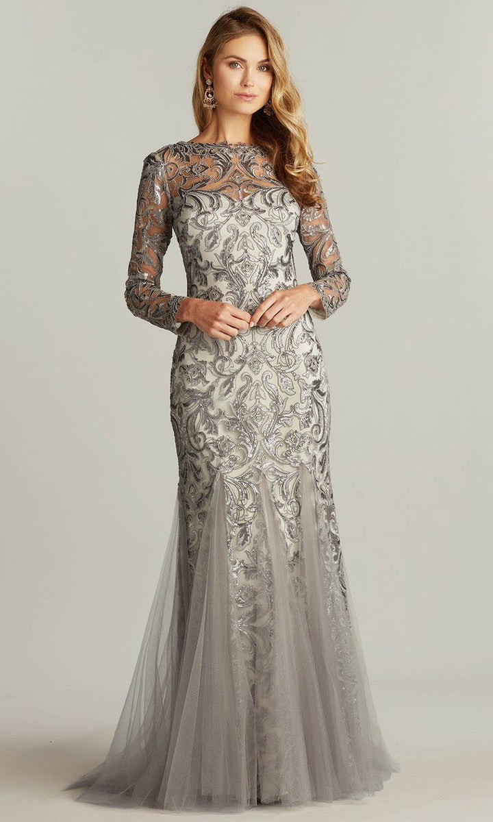 Walsh Sequin Embroidered Tulle Gown