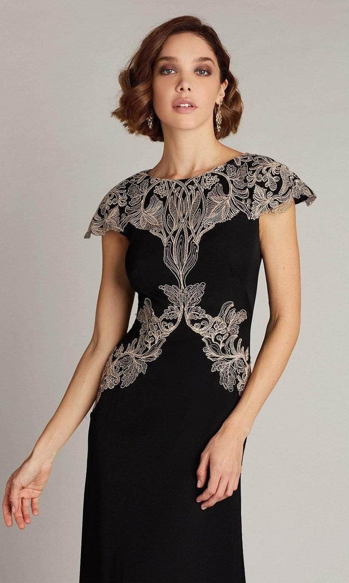 Tadashi Shoji Cap Sleeve Formal Dress BSU21103L 1 pc Ginseng