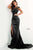 Jovani - 04222 Split One-Shoulder High Leg Slit Evening Gown