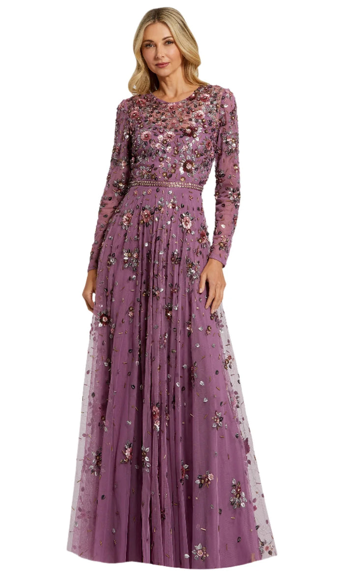 Mac Duggal 10063 - Jewel Neck Embellished Evening Dress