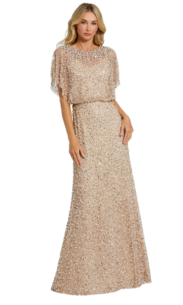 Mac Duggal 14523 - Beaded Mesh Evening Dress