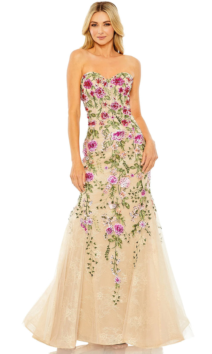 Mac Duggal 20652 - Floral Ornate Bustier Gown