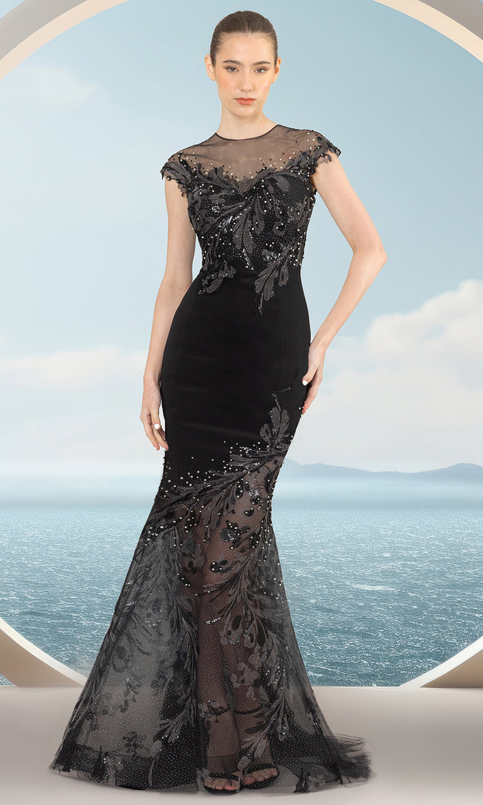 Janique 2508 - Illusion Jewel Evening Dress