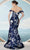 Janique 2601 - Off Shoulder Floral Evening Dress