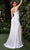 Cinderella Divine Bridal 7448W - Asymmetrical High Slit Bridal Gown