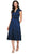 Alex Evenings 8166698 - V-Neck Taffeta Tea-Length Dress with Waist Tie