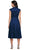 Alex Evenings 8166698 - V-Neck Taffeta Tea-Length Dress with Waist Tie