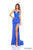 Amarra 88271 - Plunging V-Neck Shimmer Jersey Dress In Blue