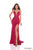 Amarra 88271 - Plunging V-Neck Shimmer Jersey Dress In Red