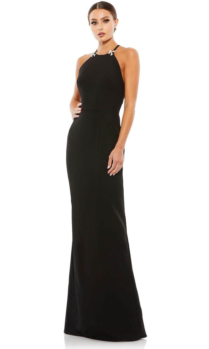 Ieena Duggal A26618 - Halter Neck Column Evening Dress Special Occasion Dresses 0 /Black