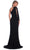 Dave & Johnny 11851 - Asymmetric Neck Sash Detail Evening Dress