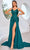 J'Adore Dresses J25015 - Sequin Embroidered V-Neck Evening Dress
