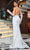 J'Adore Dresses J25030 - Embroidered Plunging V-Neck Prom Dress