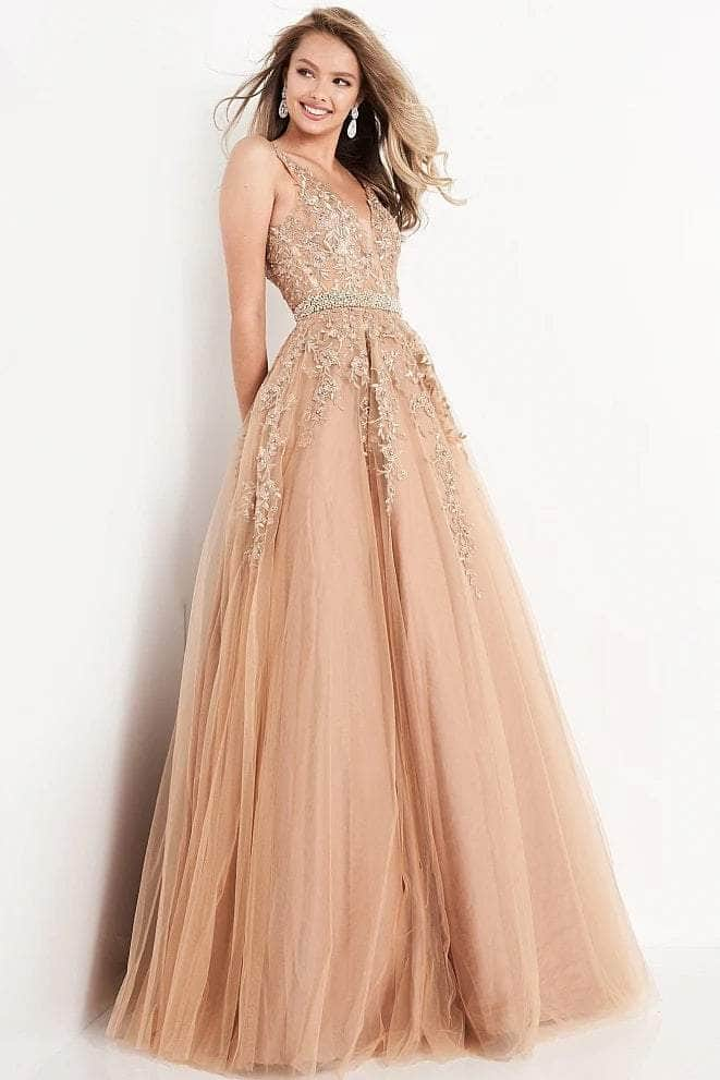 JVN by Jovani - JVN00925 Embroidered Junior Prom Gown