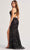 Colette By Daphne LC9013 - Plunging V-Neck Sequin Lace Gown