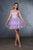 May Queen MQ2116 - Ruffle V-Neck Cocktail Dress In Purple