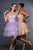 May Queen MQ2116 - Ruffle V-Neck Cocktail Dress In Purple, and Neutral