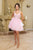 May Queen MQ2116 - Ruffle V-Neck Cocktail Dress In Pink