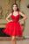 May Queen MQ2116 - Ruffle V-Neck Cocktail Dress In Red