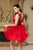 May Queen MQ2116 - Ruffle V-Neck Cocktail Dress In Red