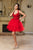 May Queen MQ2116 - Ruffle V-Neck Cocktail Dress In Red