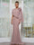 Marsoni by Colors MV1347 - Applique Cape Evening Gown In Pink